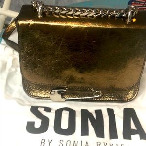 Sonya Rykiel bronze tote bag w long/short stripe